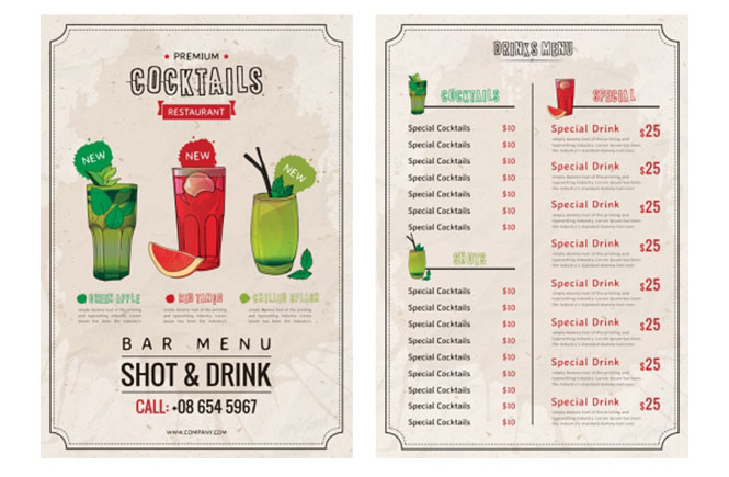 Ala carte menu 3